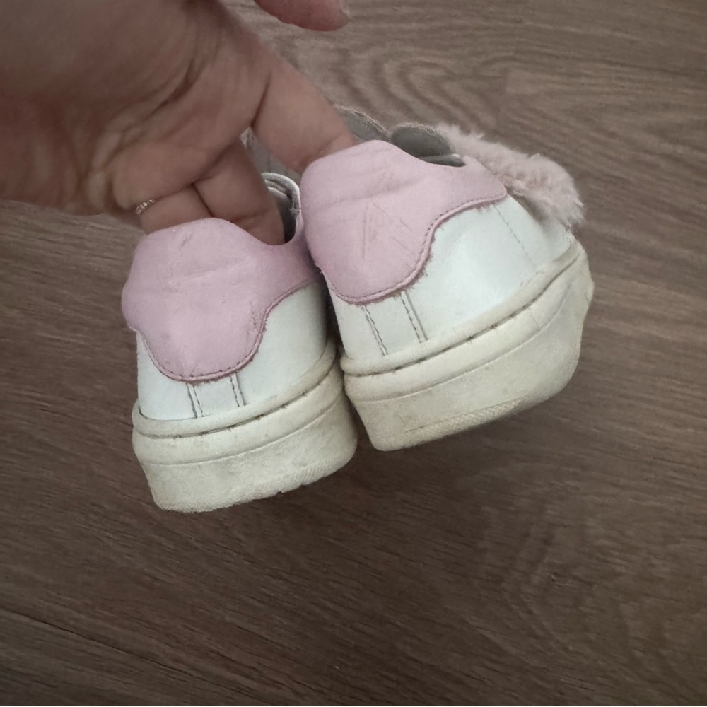Monnalisa Pink Faux-Fur Glitter Kids Sneakers size 26 - Picture 6 of 13